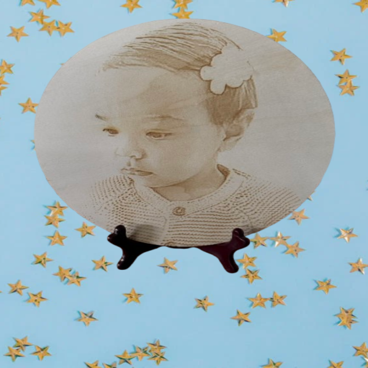 Custom Wood Engraved Photo Portrait – Personalised Wooden Keepsake Gift – Australia