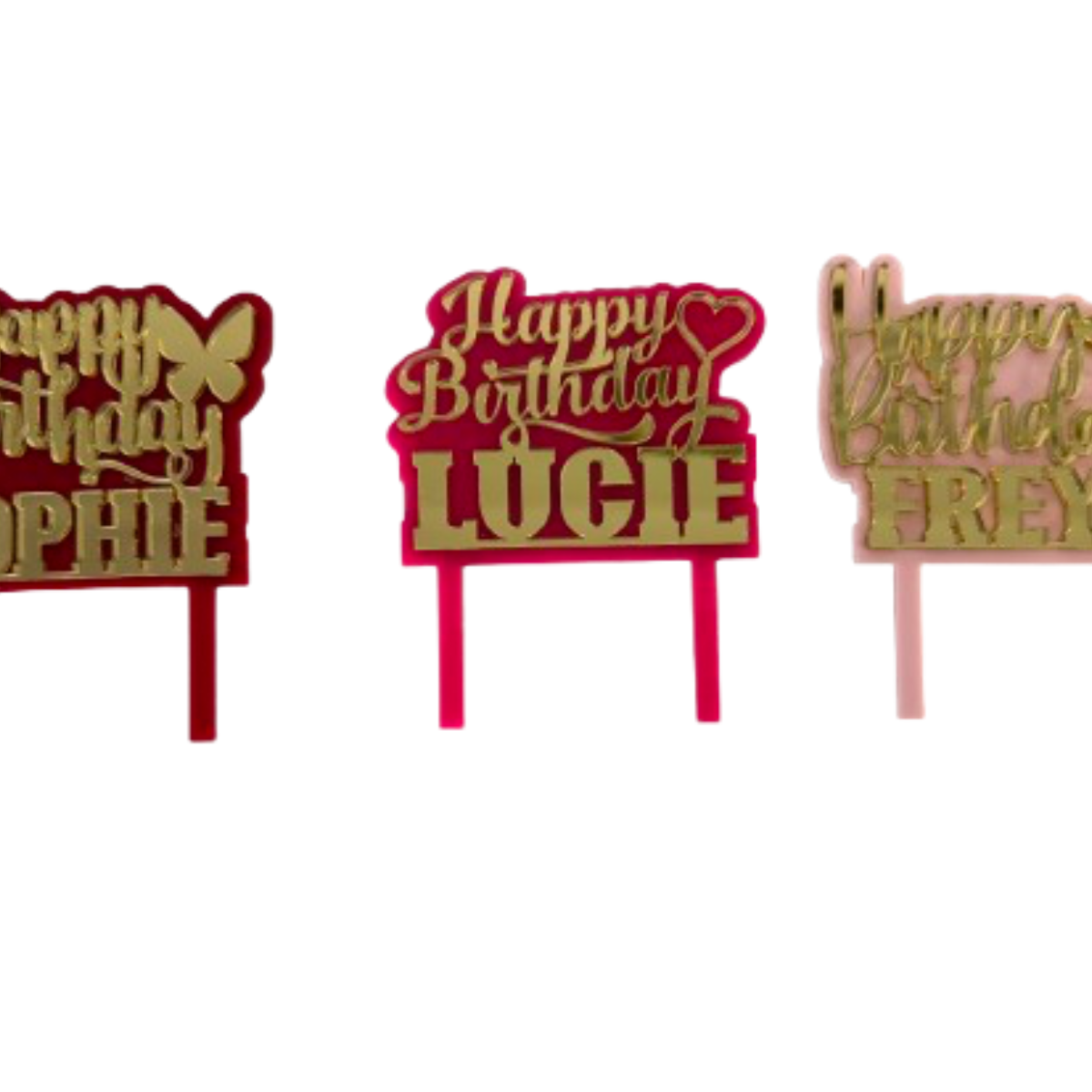 Personalised Two Layer Acrylic Cake Topper – Custom Name & Date – Dual Colour – Wedding & Birthday – Australia