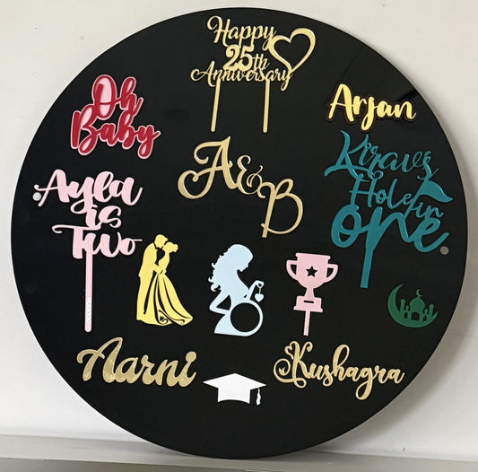 Personalised acrylic Cake toppers