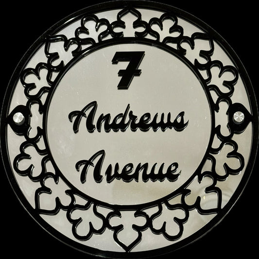Personalised Acrylic House Name Plate – Custom Address Sign – Black, Gold, Silver & White – Housewarming Gift – Australia
