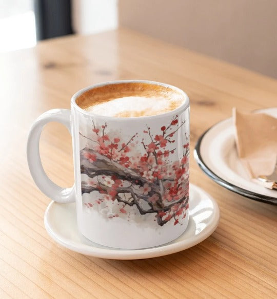 Personalised Inspirational Coffee Mug – Wellness Gift for Her – Petals & Peace Design – Australia